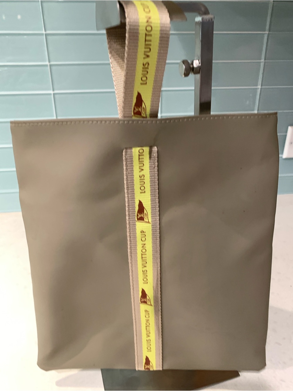 Louis Vuitton World Cup Limited Edition Olive Pouch Wristlet Yellow Center Strap